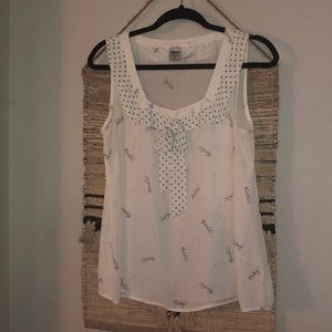 LC Lauren Conrad Mickey Minnie top Cream/black S